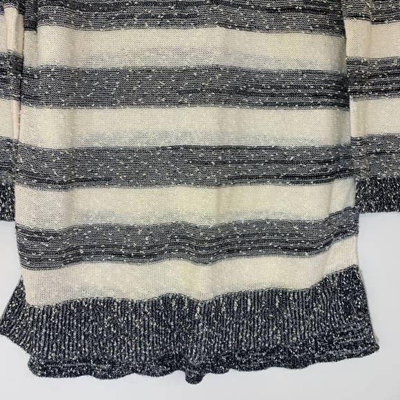 LOFT Grey & Cream Striped Textured Sweater - Picture 4 of 11